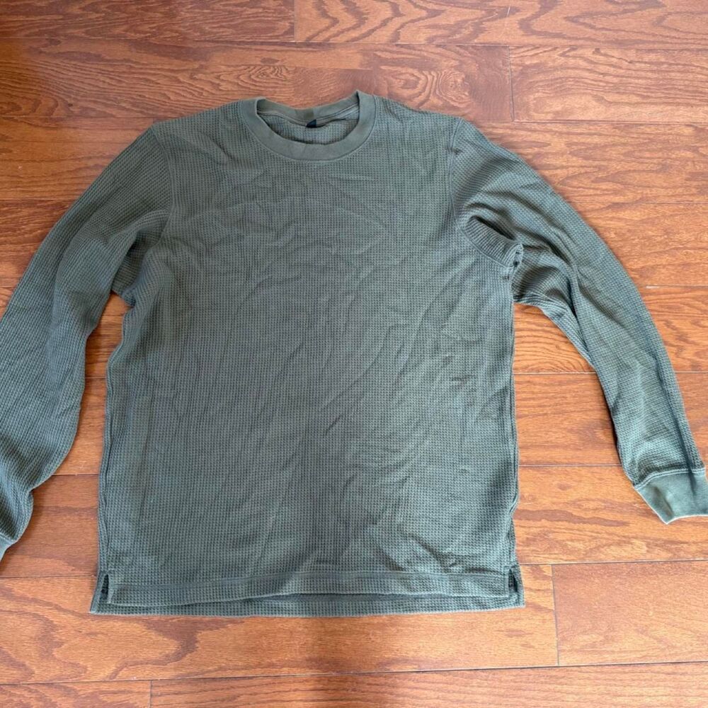Uniqlo Men's Green and Khaki Shirt